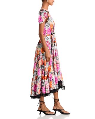 Floral Collage Soft Tulip Dress