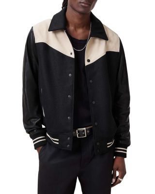 Endleton Mixed Media Western Bomber Jacket