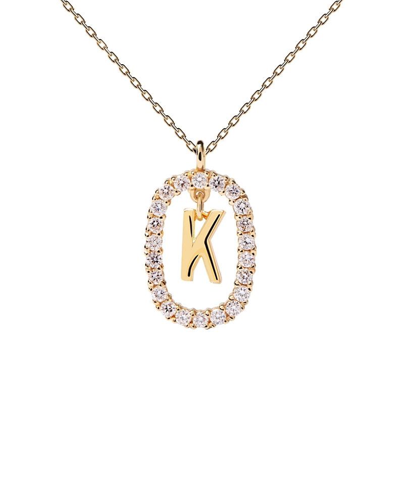 Pdpaola Women's Diamonds and Gold Letter Necklace