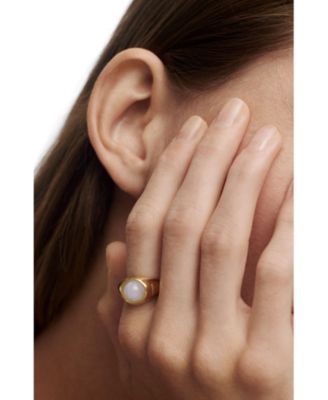  Women&#39;s Agate Moon Ring