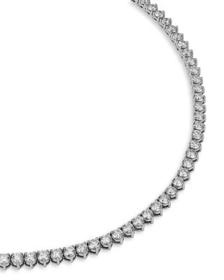 Certified Lab Grown Diamond Tennis Necklace in 18K White Gold, 20.0 tcw