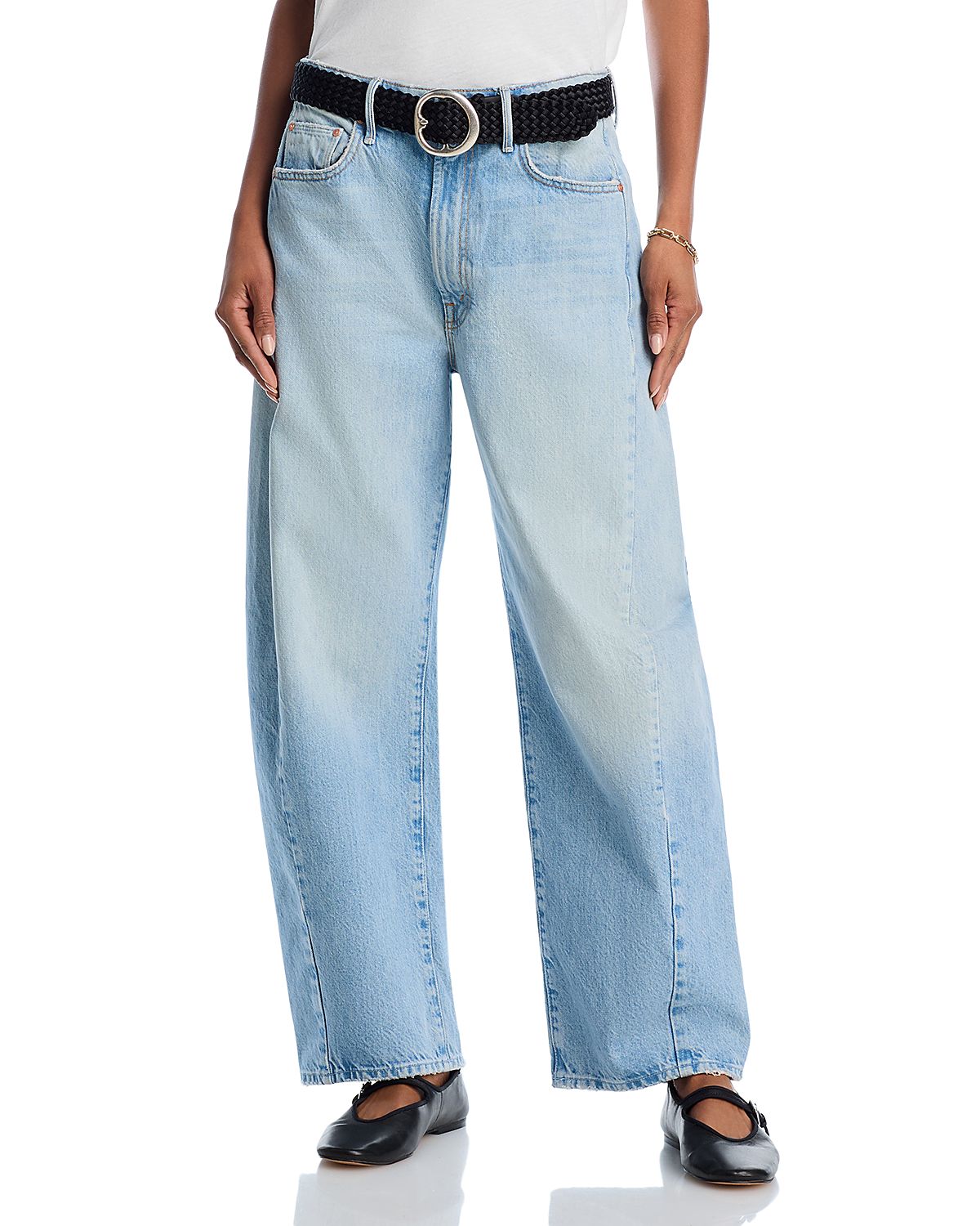 Mother The Full Pipe Flood High Rise Barrel Jeans