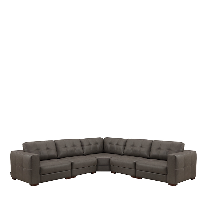 Chateau D'ax Velutto 5 Piece Sectional In Mid Tone Gray