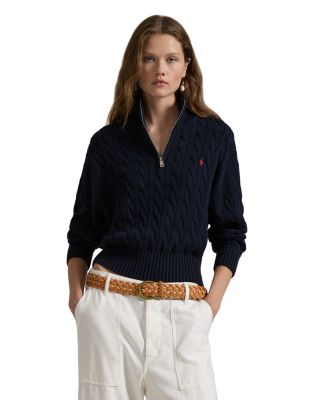Ralph Lauren - Quarter Zip Cable Knit Sweater