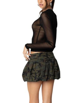 88 Rhinestone Sheer Mesh Top