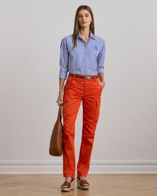 Relaxed Fit Striped Broadcloth Shirt, Regular & Petite