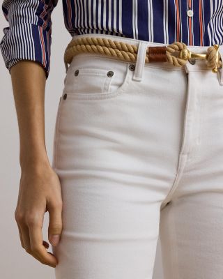 High Rise Straight Ankle Jeans in White Wash, Regular & Petite