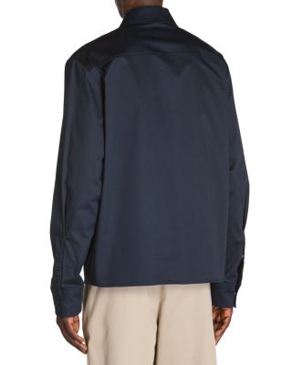 Cotton Stretch Garbardine Zip-Up Shirt Jacket