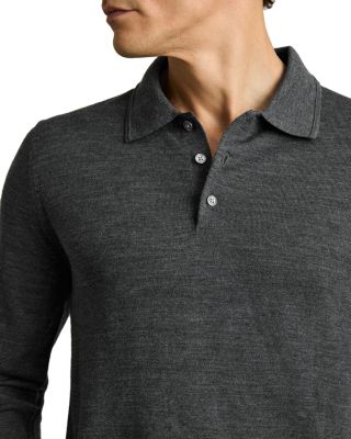 Regular Fit Quarter Button Merino Wool Polo Sweater 