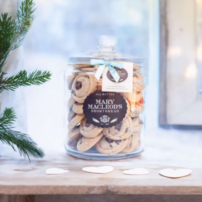 2 Quart Cookie Jar with 42 Shortbread Cookies, Chocolate Crunch