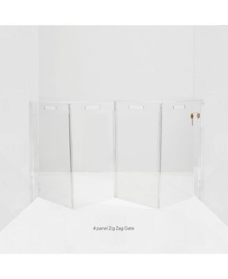 Wall Mounted Clear Pet Gate Zig Zag , 4 Panel