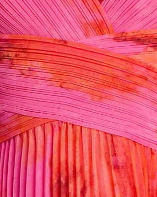 Printed Chiffon Pleated Dress