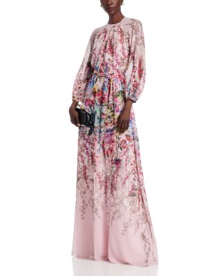 Chiffon Floral Print A Line Dress