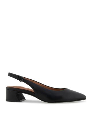 Women's Georgia Pointed Toe Slingback Block Heel Pumps 