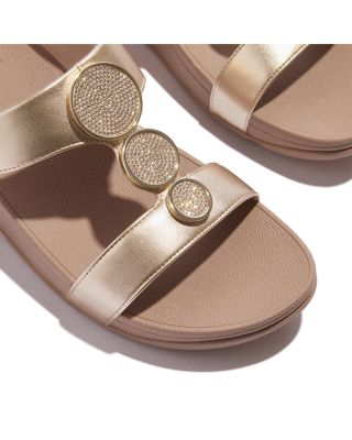 Women's Halo Embellished Wedge Slide Sandals