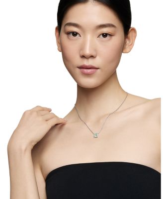 Sterling Silver Chatelaine Prasiolite & Diamond Pendant Neckalce, 18" - Exclusive