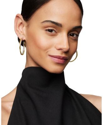 Sterling Silver & 18K Yellow Gold Crossover XL Hoop Earrings