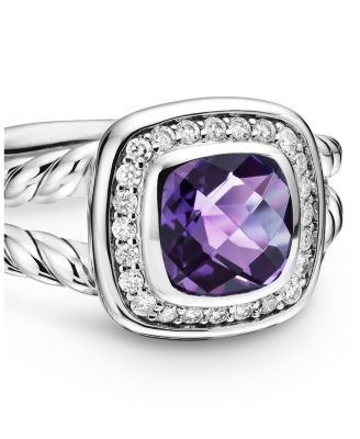 Petite Albion Ring with Amethyst & Diamonds
