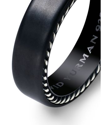 Men's Streamline&reg; Band Ring in Black Titanium, 6mm