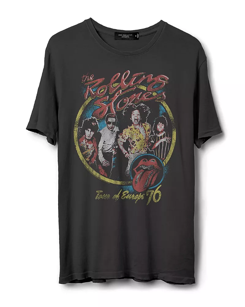 Junk Food Clothing Unisex The Rolling Stones Europe 76 Vintage Tee