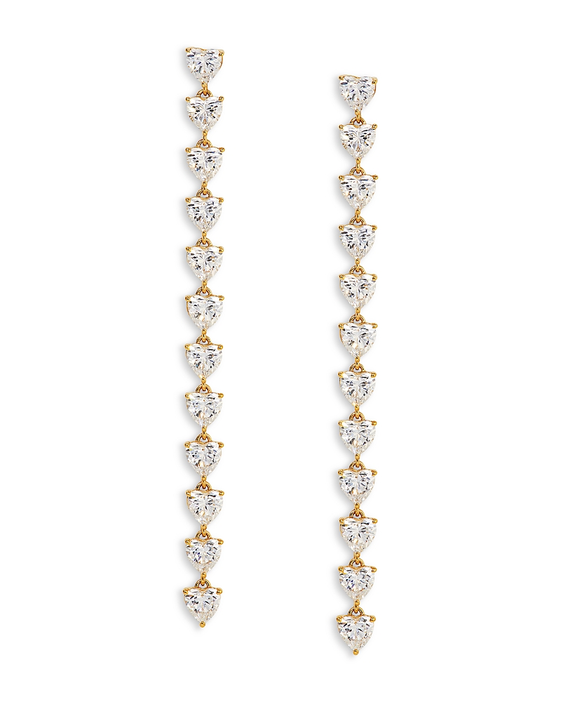 NADRI REAL LOVE HEART CUBIC ZIRCONIA LINEAR DROP EARRINGS