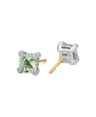 Ch&acirc;telaine&reg; Stud Earrings with Prasiolite and Diamonds