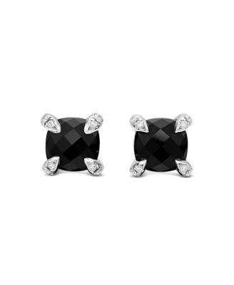 Ch&acirc;telaine&reg; Stud Earrings with Black Onyx and Diamonds