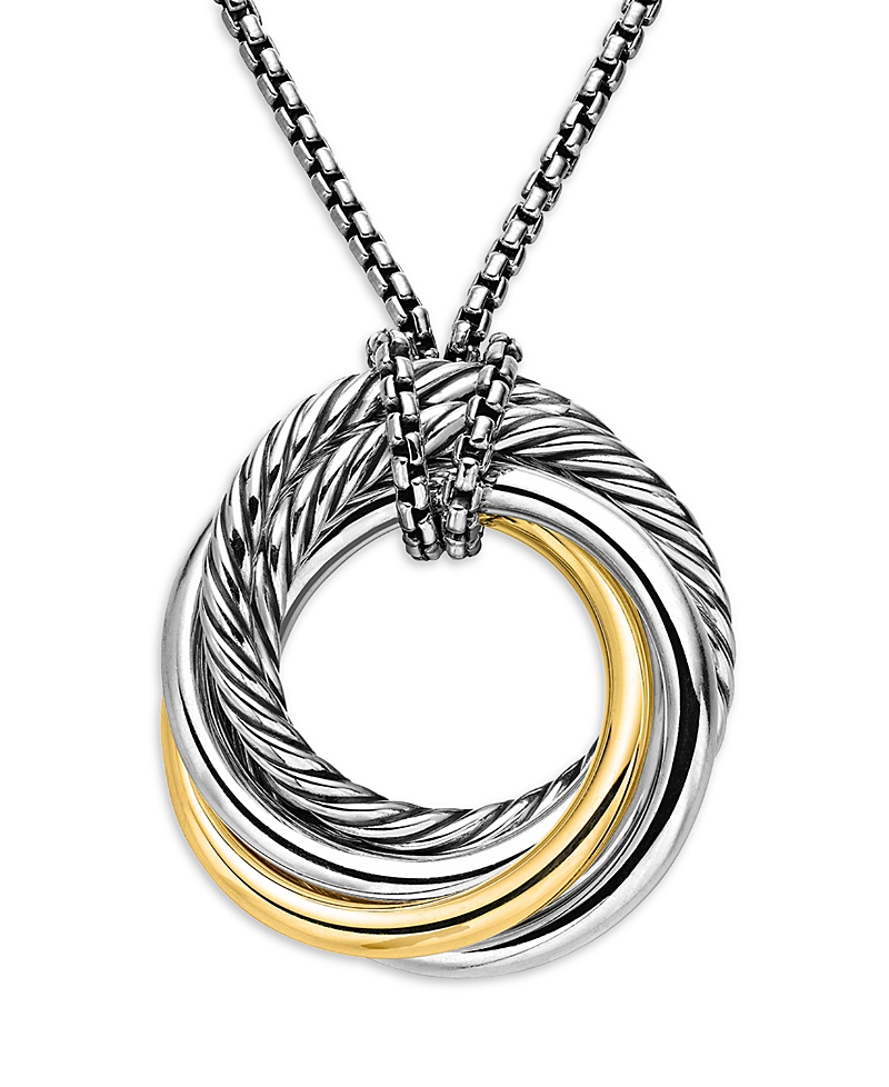 David Yurman Crossover Small Pendant Necklace with 14K Gold · OS