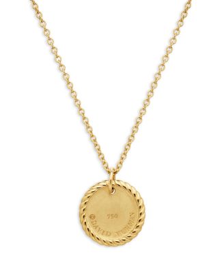 Cable Collectibles Evil Eye Charm Necklace with Blue Sapphire and Diamonds in 18K Gold