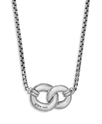 Belmont Double Link Necklace with Diamonds