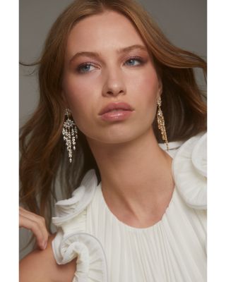 Sav Cubic Zirconia Cluster Chandelier Earrings 