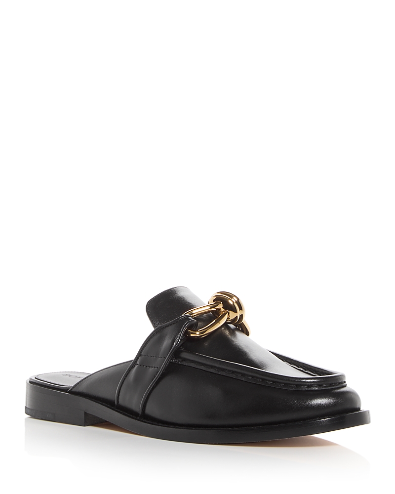 Bottega Veneta Astaire Knot Leather Loafer Mules In Black