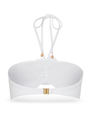 Floral Appliqu&eacute; Halter Bikini Top