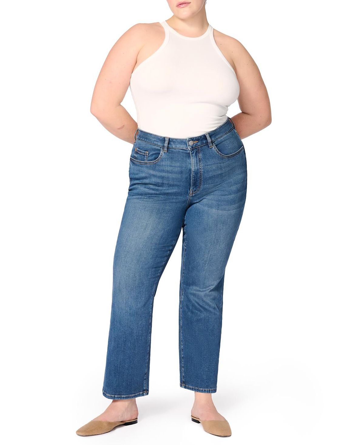 Warp + Weft Ase Plus Stretch High Rise Straight Jean