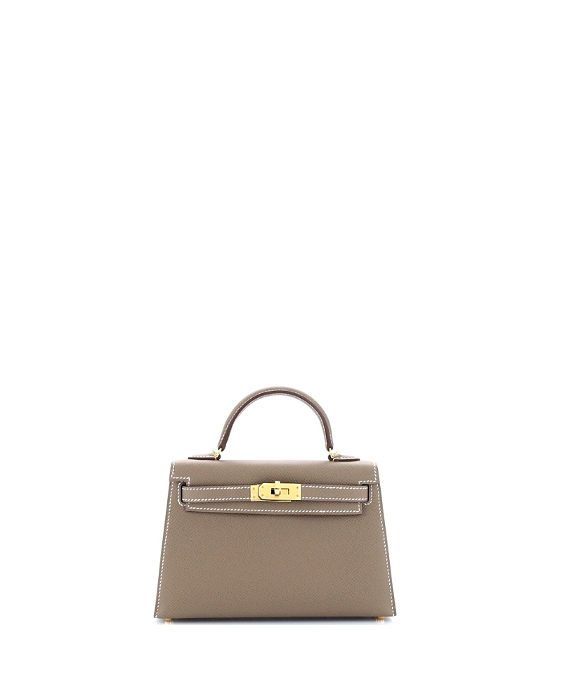Pre-Owned Hermes Kelly 20 Handbag Grey Epsom With Gold Hardware