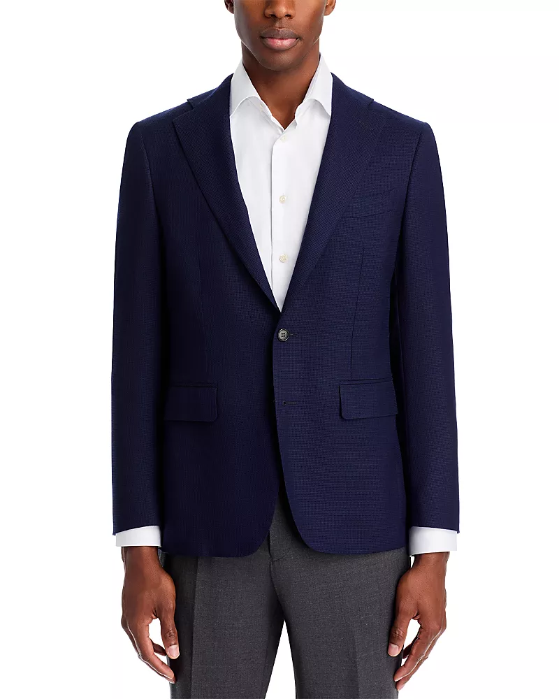 Canali Capri Textured Solid Slim Fit Sport Coat