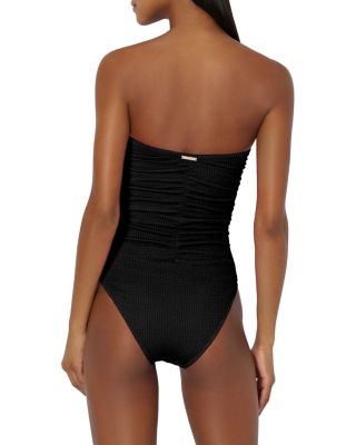 Textured Ruched One Piece Swimsuit