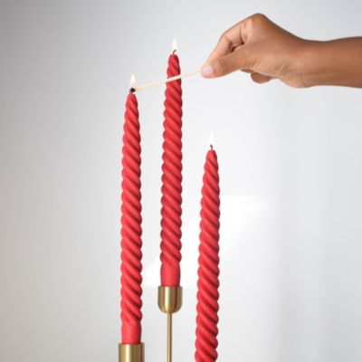 Molua Tapered Swirl Candles, Set of 3