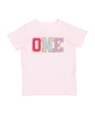 Sweet Wink - Girls' First Birthday Patch Short Sleeve T-Shirt - Baby