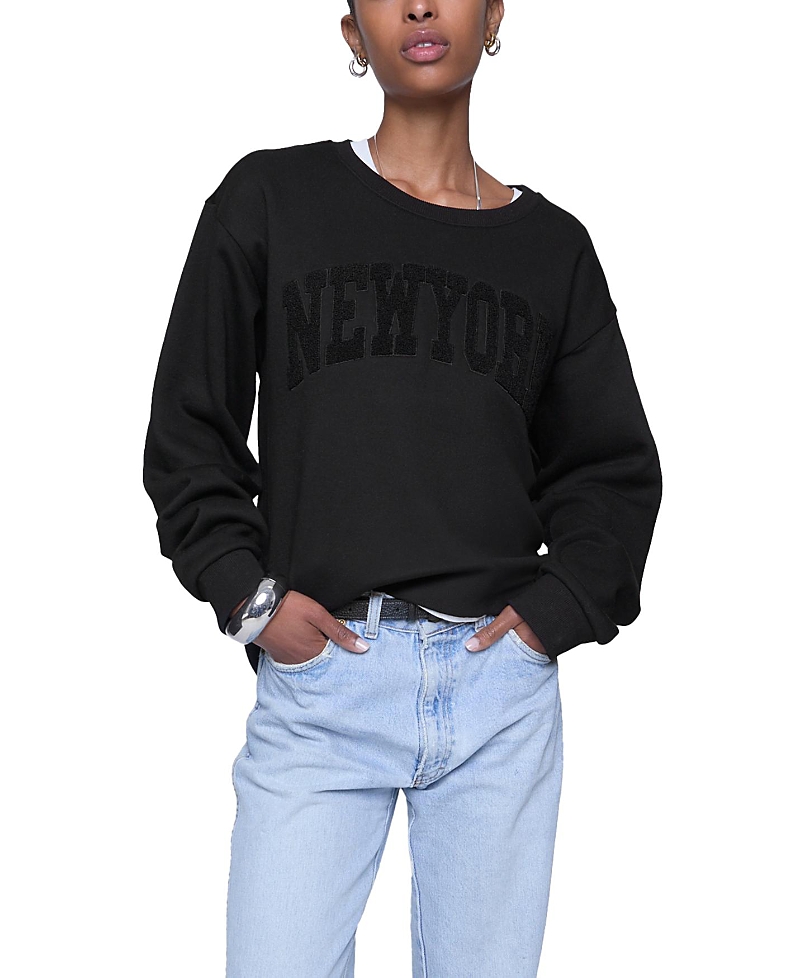 Rebecca Minkoff New York Crewneck Sweatshirt In True Black