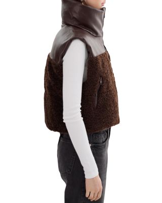Melicia Reversible Faux Leather & Fleece Vest