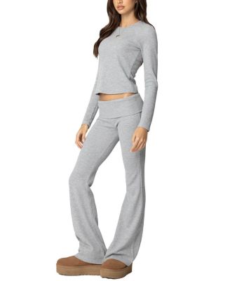  Sab Fold Over Waffle Knit Pants