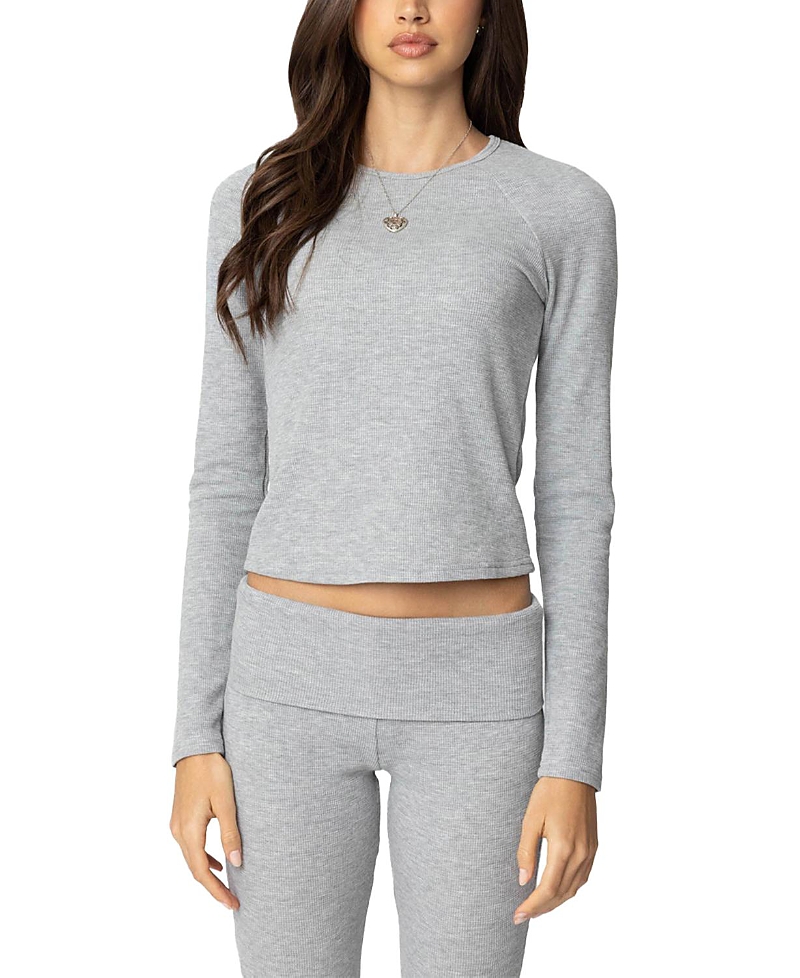 EDIKTED SAB WAFFLE KNIT TOP