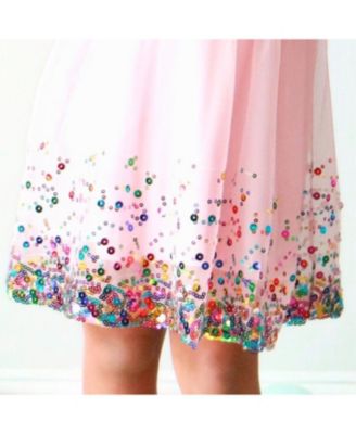  Girls' Pink Confetti Short Sleeve Tutu Dress - Little Kid, Big Kid