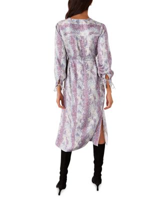 Mottled Snake Print Midi Dress