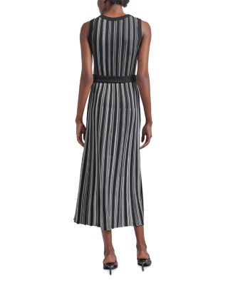 Rib Knit Striped Maxi Dress