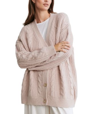 Jenni Kayne - Cable Knit Cocoon V Neck Cardigan Sweater