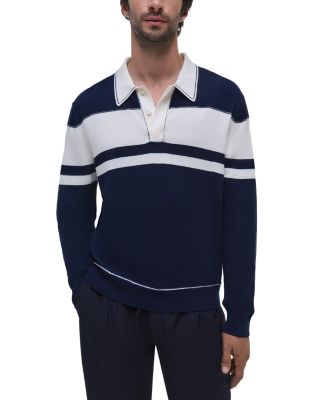 SIMKHAI - Louis Regular Fit Striped Wool Polo Sweater
