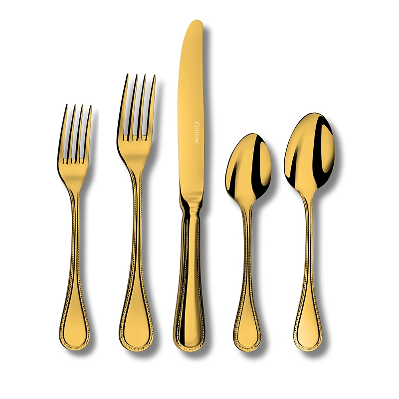 Couzon Le Perle Pvd Gold 5 Piece Place Setting In Gold