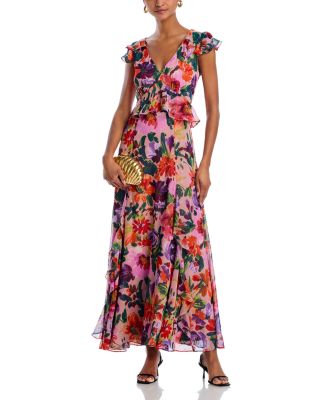AQUA - Flutter Sleeve Maxi Dress - Exclusive